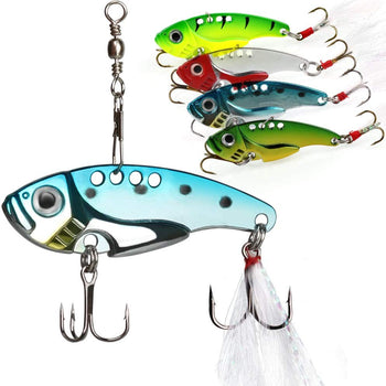Sougayilang Spinner Spoon Swimbait Vibrating Jigging Freshwater Saltwater Fishing Tackle Lures and Baits