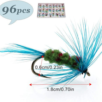 Sougayilang Colorful Assortment Dry Fly Fishing Flies Fly Fishing Lures Streamer, Nymph, Emerger with Waterproof Fly Box