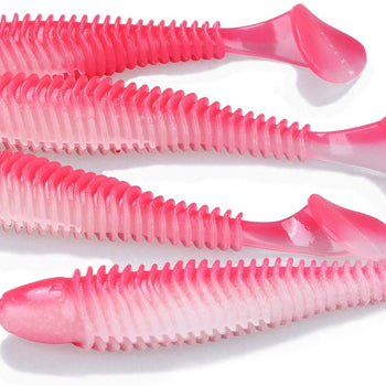 Sougayilang Soft Plastic Fishing Lures,Double-Sided Color Baits for Bass,Salt Water/Freshwater 3pcs.
