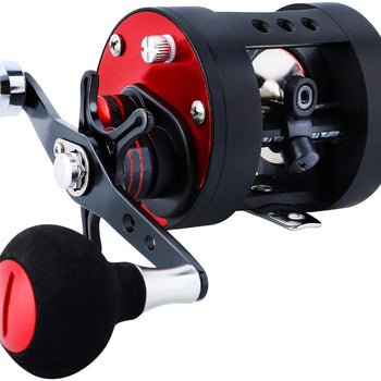 Sougayilang Round Baitcasting Fishing Reel with Star Drag Reinforced Metal Body, High Speed Inshore Saltwater, Baitcaster Conventional Fishing Reel, Baitcast Reel
