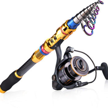 Sougayilang Portable Telescopic Fishing Rod and Reel Combos Travel Spinning Fishing Pole Kits