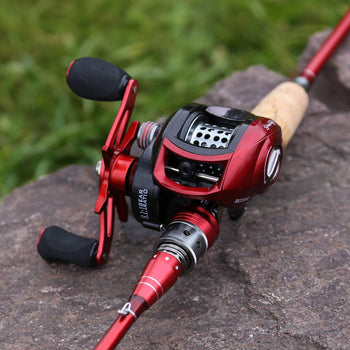 Sougayilang Baitcast Combo Fishing Rod Reel Combos, Lightweight Carbon Fiber Baitcasting Combo and 9+1BB Corrosion Resistant Bearings Fishing Reel for Travel 4 Pieces Saltwater Freshwater