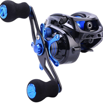 Sougayilang Baitcasting Reel, 7.0:1 Gear Ratio Super Smooth Power, 9 + 1 Shielded Ball Bearings Anti-Corrosion Baitcaster Reel Silver Fishing Reel
