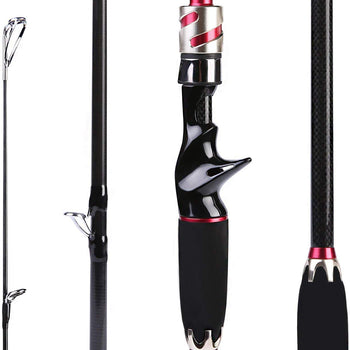 Sougayilang Crown Baitcasting Fishing Rod with Reel Combos 4Piece Medium Power Portable Carbon Travel Fishing Pole Kits