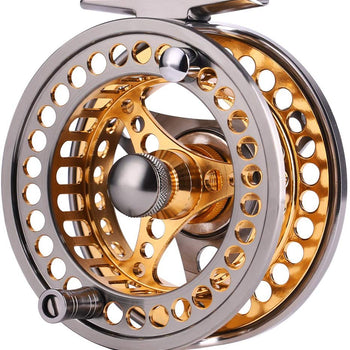 Sougayilang Fly Fishing Reel Large Arbor 2+1 BB with CNC-machined Aluminum Alloy Body and Spool in Fly Reel Sizes 5/6,7/8