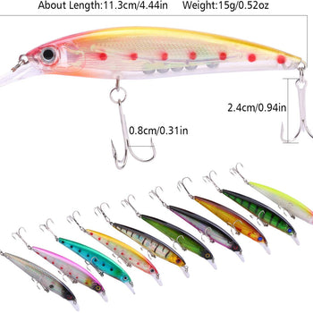 Sougayilang Minnow Fishing Lures Crankbaits Set Fishing Hard Baits Swimbaits Boat Topwater Lures for Trout Bass Perch Fishing