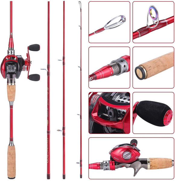 Sougayilang Baitcast Combo Fishing Rod Reel Combos, Lightweight