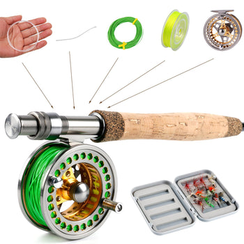 Sougayilang Fly Fishing Rod Reel Combos with Lightweight Portable Fly Rod and CNC-machined Aluminum Alloy Fly Reel
