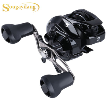 Sougayilang New Arrived Low Profile Baitcasting Fishing Reel 12+1BB 7.2:1 Smooth Powerful Saltwater Freshwater Fishing Wheel