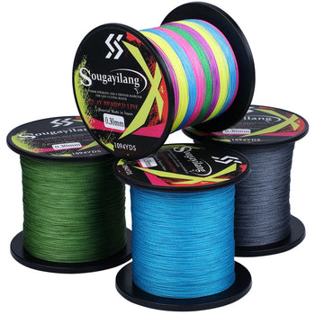 Sougayilang 300M 500M 1000M Strong PE Fishing Line 4 Strands Braided Fishing Line Multifilament Durable Fishing Line Pesca