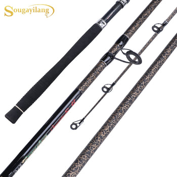 Sougayilang Portable 4 Section Fishing Rod 2.7M Ultralight Weight Carbon Fiber Spinning Fishing Rod EVA Handle Fishing Tackle