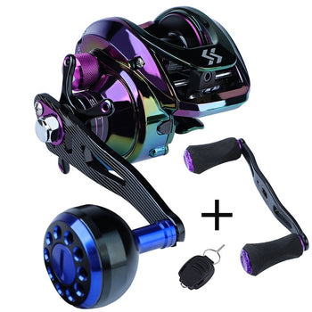 Sougayilang Baitcasting Reel 6.3:1 Gear Ratio with 2 Style Handle Fishing Reel Magnetic Braking System 8KG Max Drag Fishing Reel