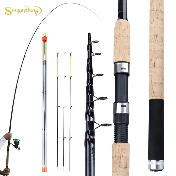 Sougayilang Feeder Fishing Rod Telescopic Spinning/6 Sections