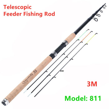 Sougayilang 3m Feeder L M H Power Telescopic Spinning Fishing Rod/6 Section Carbon Fiber Portable Travel Rod Carp Fishing Tackle