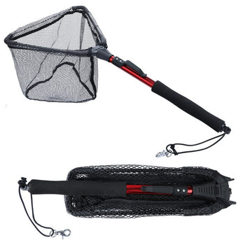 Sougayilang 70/95/120cm Retractable Fishing Net Telescoping Foldable Landing Net Pole Folding Landing Net for Fly Fishing