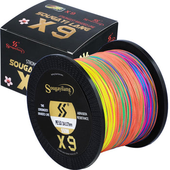 Sougayilang New X9 150M 350M 550M PE Fishing Line 9 Strand Reverse Spiral Tech Multifilament Strong Carp Fishing Line 17-97LB