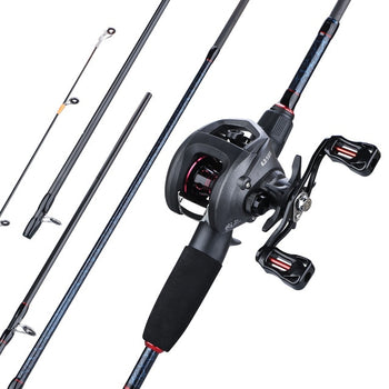Sougayilang Portable Travel Fishing Combo 1.8-2.4m Casting Fishing Rod and 12+1BB Reel Combo Fishing Line Lures Bag Accessories