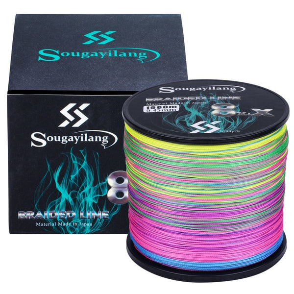 Cheap SOUGAYILANG 150M 500M PE Fishing Line Strong 5 Strands 5 Color  Braided Fishing Line Accessories 22-87 LB Fishing