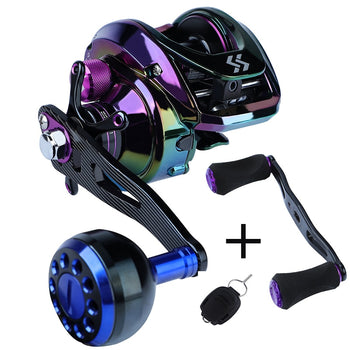 Sougayilang Baitcasting Reel 6.3:1 Gear Ratio with 2 Style Handle Fishing Reel Magnetic Braking System 8KG Max Drag Fishing Reel