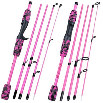 Sougayilang 5 Sections Portable Lure M Action 1.7M Fishing Rod Carbon Fiber Travel Carp Baitcasting Spinning Fishing Rod Tackle