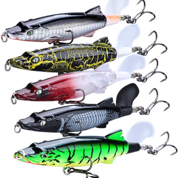 Fishing Lures with Floating Rotating Tail
