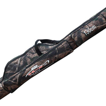Sougayilang Portable Waterproof Double-Layer Camo Fishing Rod Bag Carrier Storage Case