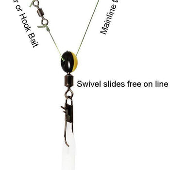 Sougayilang Fishing Line Sinker Slides Hook Shank Clip Connector Swivels Pack of 100pcs