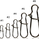 Sougayilang 100pcs Strong Nice Swivels Lock Snaps for Fishing Freshwater Saltwater Rings Fishing Line Connector