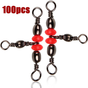 Sougayilang Fishing Line Sinker Slides Hook Shank Clip Connector Swivels Pack of 100pcs