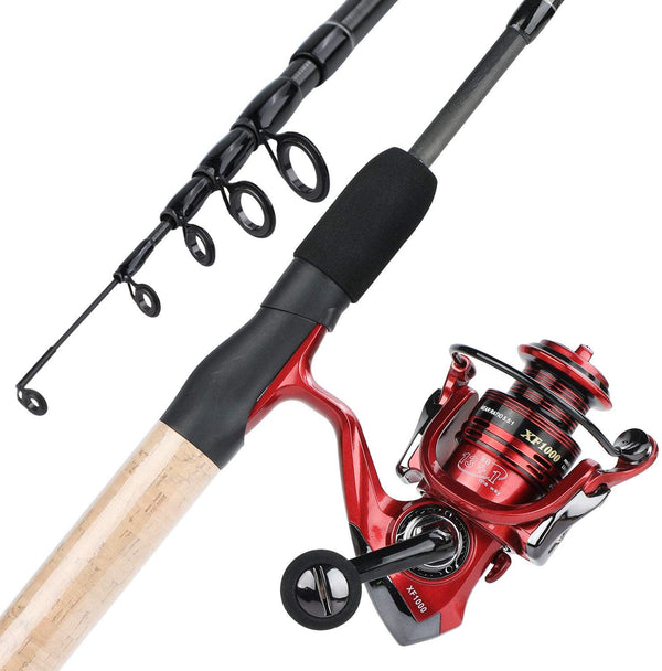 YONGZHI Fishing Rod and Reel Combos ,2-Piece Carbon Fiber Protable