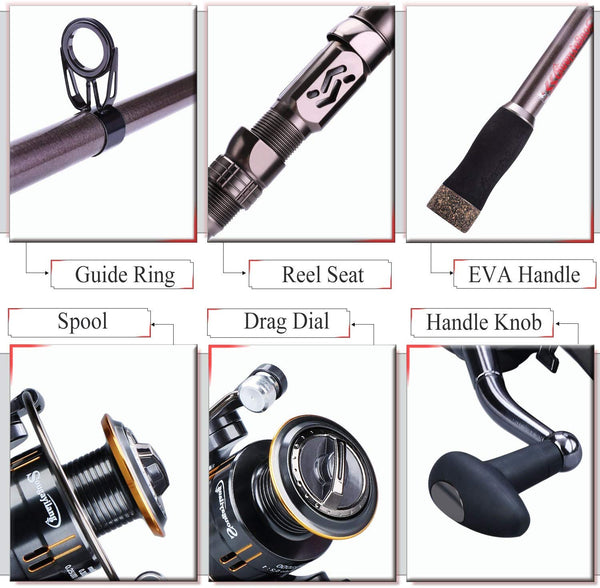 YONGZHI Fishing Rod Combos with Carbon Fiber Telescopic Fishing pole S ...