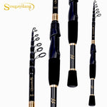 Sougayilang 1.8M 2.1M 2.4M Portable Telescopic Fishing Rods Carbon Fiber Material Ultralight Weight Spinning Fishing Rod Tackle