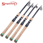 Sougayilang 1.8M-2.7M Protable Telescopic Fishing Rod Cork Handle Spinning Fishing Rod Carbon Fiber Travel Fishing Rod Tackle