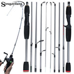 Sougayilang 1.7m 5 Section Portable Travel Fishing Rod Ultralight Weight Eva Handle Spinning/Casting Fishing Pole Fishing Tackle